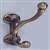ProSource H-014-AB Coat and Hat Hook, 33 lb, 2-Hook, 1-1/2 in Opening, Zinc, Antique Brass