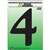 NUMBER HOUSE 4 PLASTIC 6IN BLK - Case of 5
