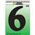 NUMBER HOUSE 6 PLASTIC 6IN BLK - Case of 5