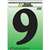 NUMBER HOUSE 9 PLASTIC 6IN BLK - Case of 5