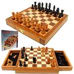 Elegant Inlaid Wood Chess Cabinet