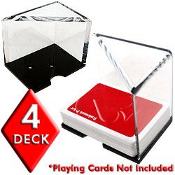 4 Deck Professional Grade Acrylic Discard Holder with Top