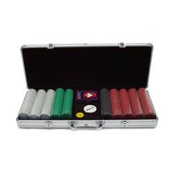 500 Suited Design Poker Chip Set with Aluminum Case