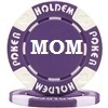 Custom Hot Stamped Purple Suited Hold'em Poker Chips