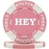 Custom Hot Stamped Pink Suited Hold'em Poker Chips