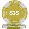 Custom Hot Stamped Yellow Suited Hold'em Poker Chips