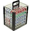 1000 Striped Dice Poker Chip Set with Acrylic Carrier