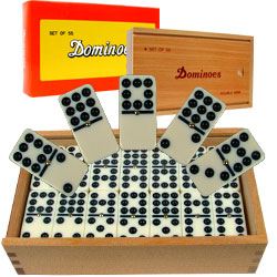 Premium Set of 55 Double Nine Dominoes w/ Wood Case