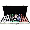 650 Striped Dice Poker Chip Set with Aluminum Case
