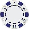 Striped Dice Poker Chips - White