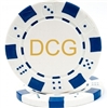 Custom Hot Stamped White Striped Dice Poker Chips
