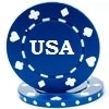 Custom Hot Stamped Blue Suited Design Poker Chips