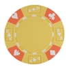 Tri-Color Ace King Suited Poker Chips - Yellow