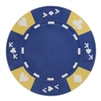 Tri-Color Ace King Suited Poker Chips - Blue