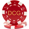 Custom Hot Stamped Red Striped Dice Poker Chips