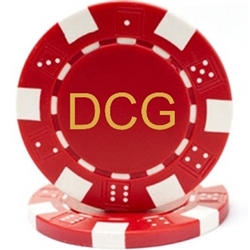 Custom Hot Stamped Red Striped Dice Poker Chips