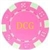 Custom Hot Stamped Pink Striped Dice Poker Chips