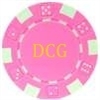 Custom Hot Stamped Pink Striped Dice Poker Chips