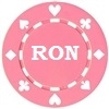 Custom Hot Stamped Pink Suited Design Poker Chips