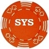 Custom Hot Stamped Orange Royal Suited Poker Chips