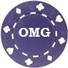 Custom Hot Stamped Purple Suited Design Poker Chips