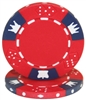 Red Tri-Color Triple Crown Poker Chips