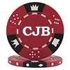 Custom Hot Stamped Red Tri-Color Triple Crown Poker Chips