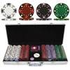 500 Tri Color Ace King Suited Poker Chip Set with Aluminum Case