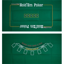32"x72" Blackjack and Texas Hold'em 2 Sided Layout