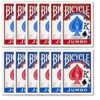 12 Jumbo Index Red/Blue Bicycle Playing Cards