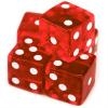 5 Red Dice - 16 mm