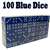 100 Blue Dice - 16 mm