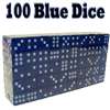 100 Blue Dice - 16 mm