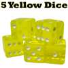 5 Yellow Dice - 16 mm