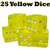 25 Yellow Dice - 16 mm