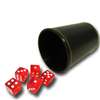 5 Red 16mm Dice with Synthetic Leather Cup