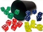 Plastic Dice Cup with 20 Colored Dice