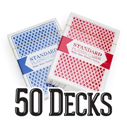 50 Decks of Wide Size, Regular-Index Playing Cards