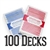 100 Decks of Wide Size, Regular-Index Playing Cards