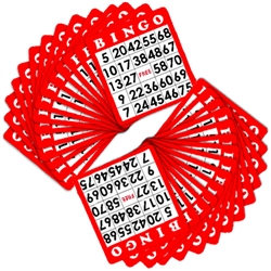 100 Red Bingo Cards