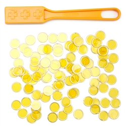 Yellow Magnetic Bingo Wand with 100 Metallic Bingo Chips