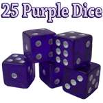 25 Purple Dice - 19 mm