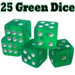 25 Green Dice - 19 mm