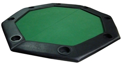 48" Green Felt Octagon Folding Table Top with Padded Rail