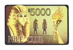 5 $5000 Nile Club Ceramic Poker Plaques