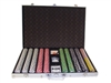 1,000 2 Stripe Twist Poker Chip Set with Aluminum Case