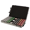 1,000 2 Stripe Twist Poker Chip Set with Rolling Aluminum Case