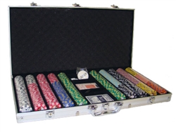 750 2 Stripe Twist Poker Chip Set with Aluminum Case