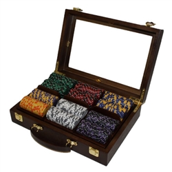 300 Ace King Suited Poker Chip Set with Walnut Case