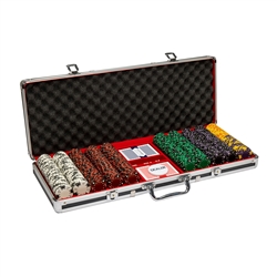 500  Ace King Suited Poker Chip Set with Aluminum Case